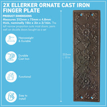 Load image into Gallery viewer, The Ellerker – Hand-Cast Ornate Finger Plates in Antique Iron (Pair)
