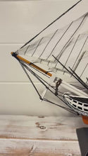 Load and play video in Gallery viewer, 𝗨𝗦𝗦 𝗖𝗢𝗡𝗦𝗧𝗜𝗧𝗨𝗧𝗜𝗢𝗡 𝗠𝗢𝗗𝗘𝗟 𝗦𝗛𝗜𝗣 – Handcrafted Wooden Tall Ship Replica of Old Ironsides, Historic War of 1812 Naval Display
