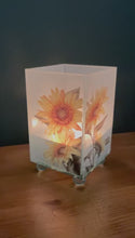 Load and play video in Gallery viewer, Elegant Sunflower Glass Votive Candle Holder – Perfect for Home Decor &amp; Gifts
