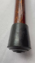 Load and play video in Gallery viewer, Varnished Beechwood Brown Classic Derby Walking Stick,  solid, lightweight wooden stick with rubber ferrule for stability and comfort
