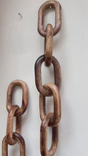 Load and play video in Gallery viewer, Set of Two Rustic Wooden 5-Link Chain Ornaments for Home Decor,  Ideal for Living Room, Shelf, and Coffee Table Decoration
