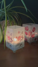 Load and play video in Gallery viewer, Set of 2 Floral Glass Votive Candle Holders – Decorative Accent for Warm Ambiance, Ideal for Home Decor, Gifts &amp; Special Occasions
