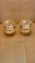 Load and play video in Gallery viewer, Set of Two 3D Crystal Ball Night Light USB Lamp with Elephant designs, elegant modern illumination for any room
