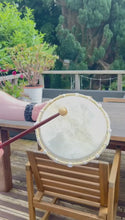 Load and play video in Gallery viewer, Shamanic Hand Drum with Beater - Traditional Plain Rope Design for Ceremonial Celebrations
