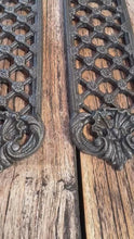 Load and play video in Gallery viewer, The Jali, Matched Pair – Two Pierced Lattice Cast Iron Finger Plates for a Double Door or Both Faces of One
