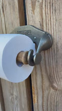 Load and play video in Gallery viewer, Wall-Mount Cast Iron Paper Holder – Rustic Vintage Bathroom Toilet Roll Holder
