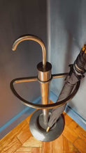 Load and play video in Gallery viewer, The 1930s-Style Umbrella Stand – Distressed Chrome with a Black Base
