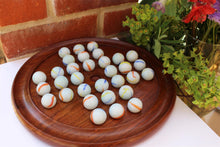 Load image into Gallery viewer, Large polished wooden solitaire set - 30cm diameter with White Coloured Balls
