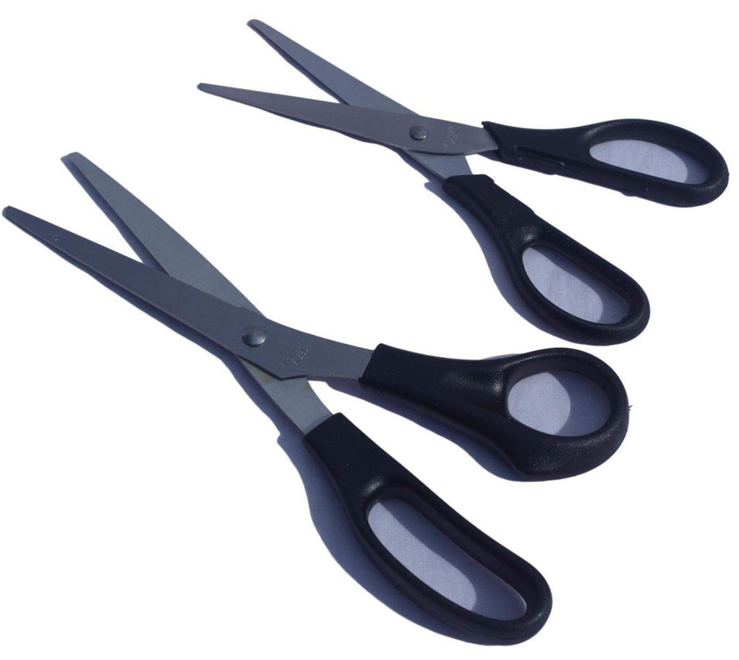 Pack of 2 Craft black handle scissors 165mm & 210 mm length