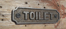 Load image into Gallery viewer, Vintage Cast Iron Toilet bathroom door wall plaque sign

