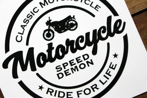 Motorcycle Speed Demon Metal Wall Hanging Sign