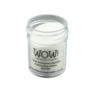 Wow! Glitter Embossing Powder 15ml - Clear Hologram Sparkle