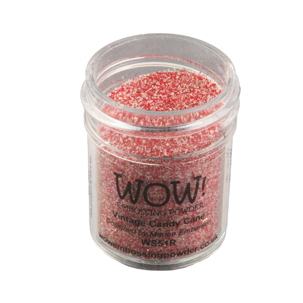Wow! Glitter Embossing Powder 15ml - Vintage Candy Cane