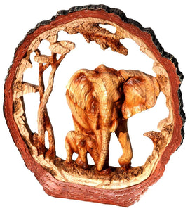 Eye catching free standing magnificent elephant and calf decorative ornament