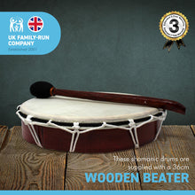 Load image into Gallery viewer, 32cm diameter Shamanic Sami hand drum with wooden beater
