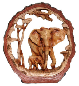 Eye catching free standing magnificent elephant and calf decorative ornament