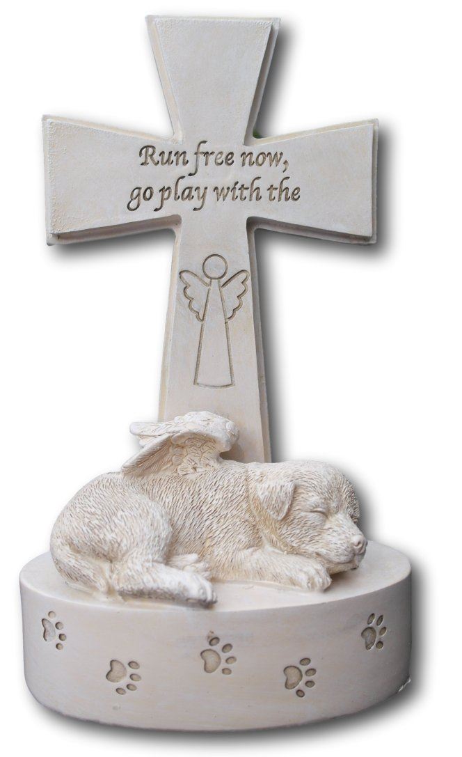 Dog resin memorial plaque...Run free now, go play with the Angels
