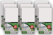 Load image into Gallery viewer, 9 Packs of 2 Daler Rowney Stretched Canvases 18cm x 35.7cm
