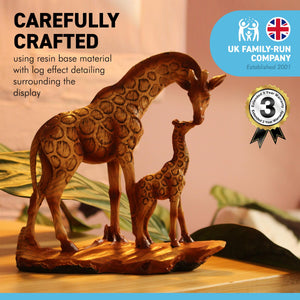 Free standing graceful giraffe and calf decorative ornament