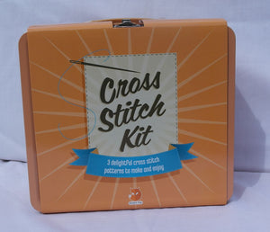 Gift packaged cross stitch three designs kit