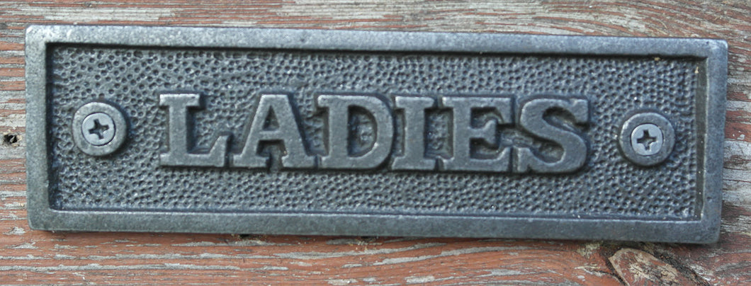 Cast Iron antique style Ladies door plaque