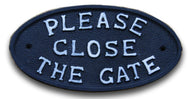 Cast Iron antique style Please Close the Gate Plaque
