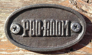 Cast Iron antique style Poo Room Plaque