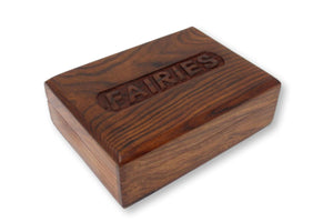 Fairies Tarot Carved Wood Treasure Chest Trinket Box