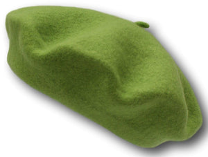 100% Pure Wool Fashion Beret - Light Green - Unisex - for Men & women