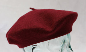 100% Pure Wool Burgundy Beret Unisex ideal for Men and Women