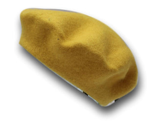 100% Pure Wool Mustard Yellow Beret Unisex ideal for Men and Women