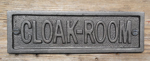 Cast Iron antique style Cloak-Room Door Wall Plaque