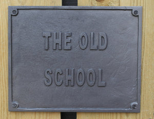 Cast Iron antique style Old School Wall Plaque