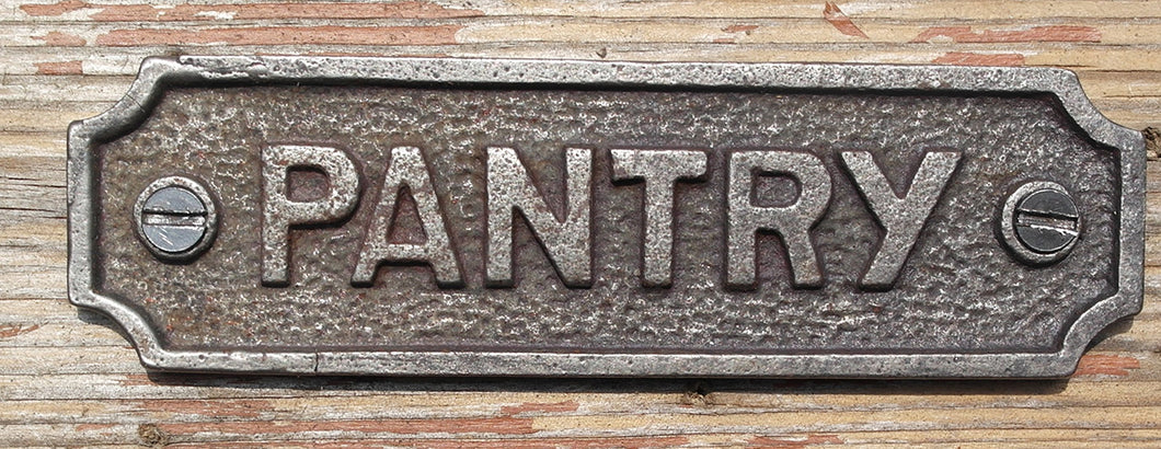 Cast Iron antique style Pantry Door Wall Plaque