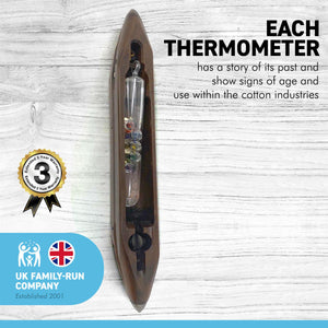 GALILEO THERMOMETER IN AN ANTIQUE FLYING SHUTTLE | Antique Shuttle originating from the textile Mills in Northern England | Weather station | Water Thermometer