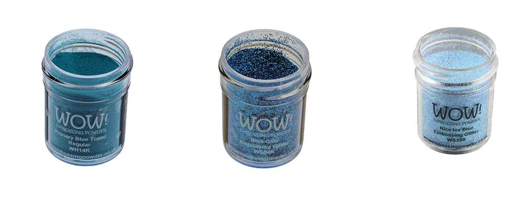 WOW! Glitter Embossing Powder 3 Piece Set - Blue Tones