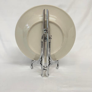 Vintage Aluminium Large Silver Ornate Plate Stand Photo Display