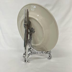 Vintage Aluminium Large Silver Ornate Plate Stand Photo Display