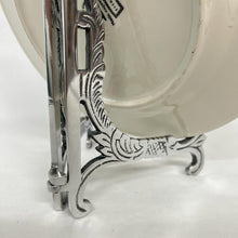 Load image into Gallery viewer, Vintage Aluminium Large Silver Ornate Plate Stand Photo Display
