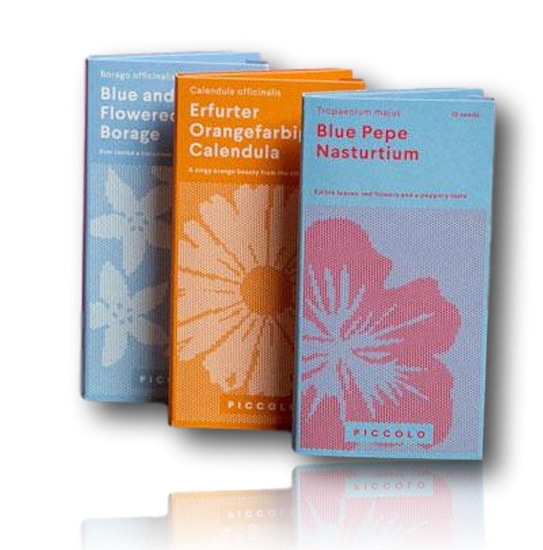 Edible flowers seed collection Deluxe Collection of 3 seed types