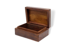 Celtic Cross Carved Wood Treasure Chest Trinket Box