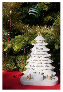 Mum Xmas tree shaped memorial flickering light weatherproof indoor/outdoor use