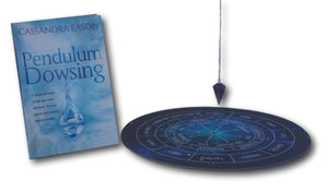 Amethyst faceted pendulum, pendulum board and guidebook