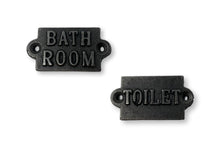 Load image into Gallery viewer, Cast Iron Antique Style Retro Toilet and Bathroom Wall Plaque
