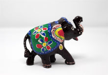 Load image into Gallery viewer, Set of 3 Free standing Elephants Brown Hand painted Ornaments
