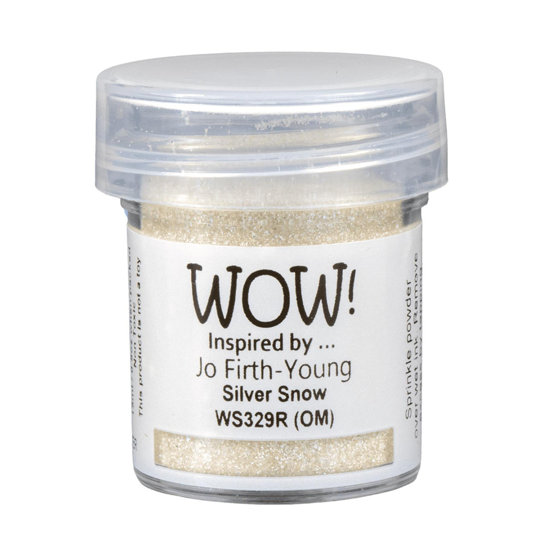 WOW! Glitter embossing glitter | 15ml | SILVER SNOW EMBOSSING GLITTER| Jo Firth-Young | Free your creativity and enhance your card making sparkle | WS329