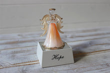 Load image into Gallery viewer, Crystal Glass Glitter Hope Light Up Pink Angel Ornament
