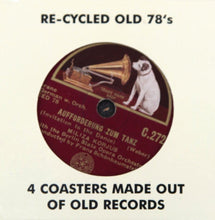 Load image into Gallery viewer, Set of four 78rpm up-cycled vinyl record drinks coasters
