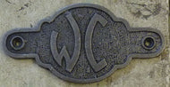 French cast metal WC toilet door sign