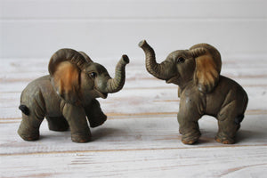 Set of 2 Free Standing Graceful Small Elephant Decorative Ornament